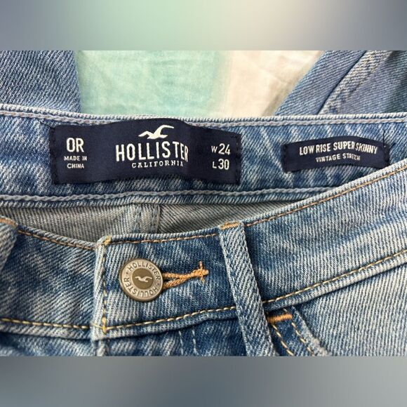 Hollister Ripped Raw Hem Low Rise Super Skinny Jeans - Picture 8 of 10